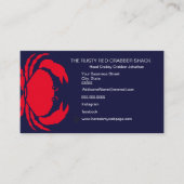 レッドカニシーフードネイビーブルーホワイトシンプル航海のB 名刺 (正面)