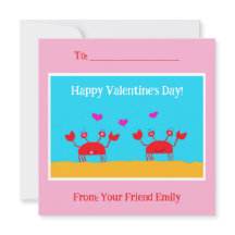 レッドカニハートフレンドシップキッズバレンタインデー