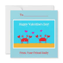 レッドカニハートフレンドシップキッズバレンタインデー