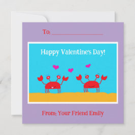 レッドカニハートフレンドシップキッズバレンタインデー シーズンカード