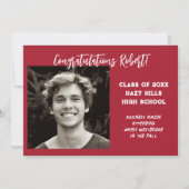 レッドカニパーティー卒業招待状 招待状 (裏面)