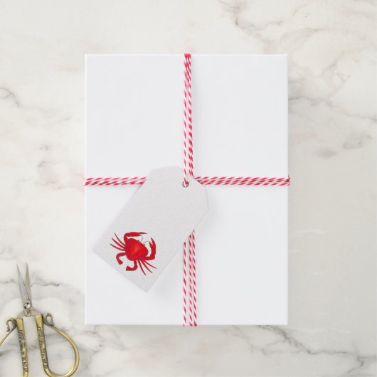 レッドカニビーチ海ギフトラベル ギフトタグ (より糸付き)