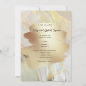 レッドカニ大理石金ゴールド液体エレガントパーティーシック 招待状 (裏面)