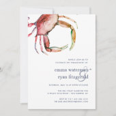 レッドカニ婚約パーティ招待状 招待状 (正面)