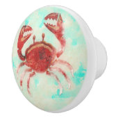 レッドカニ海テーマシーフードビーチデコール セラミックノブ (右)