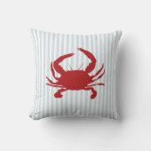レッドカニ航海のブルーストライプ絵を描ズ クッション (正面)