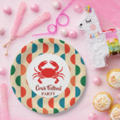 レッドカニ航海の魚介類ストライプパーティー ペーパープレート (パーティー)