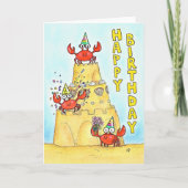 レッドカニ誕生日グリーティング カード (正面)