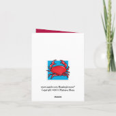 レッドカニ青ありがとうノートカード サンキューカード (裏面)