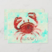 レッドカニ エレガントビーチエンゲージメント セーブザデート 案内ポストカード (正面/裏面)