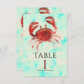 レッドカニ エレガントビーチパーティー テーブルナンバーカード 招待状 (正面/裏面)