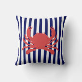 レッドカニ・ネイビーストライプ クッション (裏面)