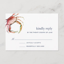 レッドカニRSVPカード 出欠カード