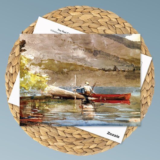 レッドカヌー魚釣りウィンスローホーマー ポストカード