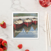 レッドカノ結婚ーの名前と日付紙 スタンダードカクテルナプキン (インサイチュ)