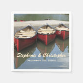 レッドカノ結婚ーの名前と日付紙 スタンダードカクテルナプキン (正面)