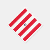 レッドカバナストライプ&ネイビパーソナライズされたーモノグラム スタンダードカクテルナプキン (角)