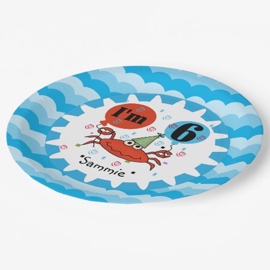 レッドカパーソナライズされたニ第6誕生日紙プレート ペーパープレート (アングル)