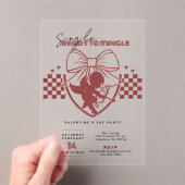 レッドカピッドシングルスバレンタインデーパーティー アクリル招待状 (インサイチュ (ポータブル))
