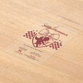 レッドカピッドシングルスバレンタインデーパーティー アクリル招待状 (レイダウン)