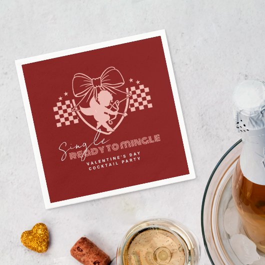 レッドカピッドシングルズバレンタインデーパーティー スタンダードカクテルナプキン