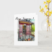 レッドカボース、トレインアート、ヴィンテージアート、ボンボヤージュ カード (黄色い花)