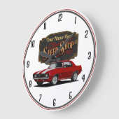 レッドカマパーソナライズされたロスピードショップ ラージ壁時計 (傾斜)