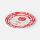 レッドカメリアフローラウェディングパーティープレート ペーパープレート (アングル)