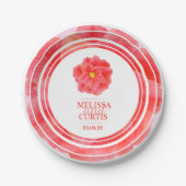 レッドカメリアフローラウェディングパーティープレート ペーパープレート (正面)