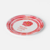 レッドカメリアフローラウェディングパーティープレート ペーパープレート (アングル)