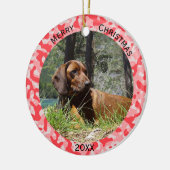 レッドカモフラージュ迷彩柄 セラミックオーナメント (左)