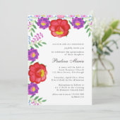 レッドカラフルフィエスタフローラキンセアニラ写真 招待状 (スタンド正面)