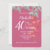 レッドカラントベリー水彩手絵を描形 招待状 (正面)