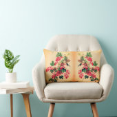 レッドカラントヴィンテージボタニーイラストレーション ランバークッション (椅子)