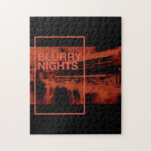 レッドカラーのデジタルアート: Blurry Nights ジグソーパズル (縦)