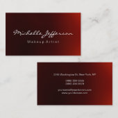 レッドカラーメイクアップアーティストスクリプト名刺 名刺 (正面/裏面)