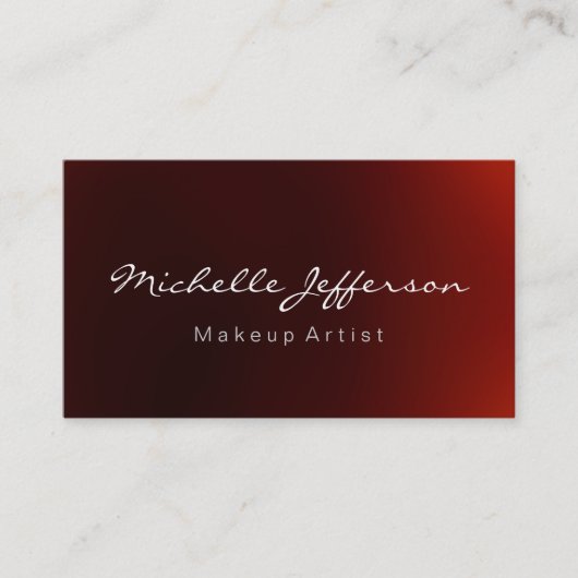 レッドカラーメイクアップアーティストスクリプト名刺 名刺 (正面)