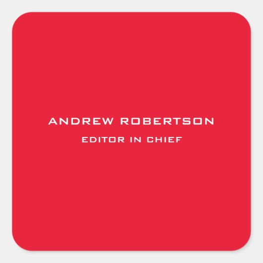 レッドカラー平野ミニマエレガントリストシンプル スクエアシール (正面)