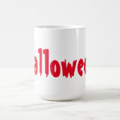 レッドカラー怖い夜ハロウィーン文字プリントマグカップ コーヒーマグカップ (中央)