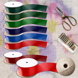 レッドカラー無地のミニマルフェスティバル サテンリボン