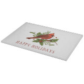 レッドカリナルホリーベリーミストレトークリスマス カッティングボード (角)