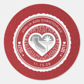 レッドカリフォルニアパスポート ラウンドシール (正面)