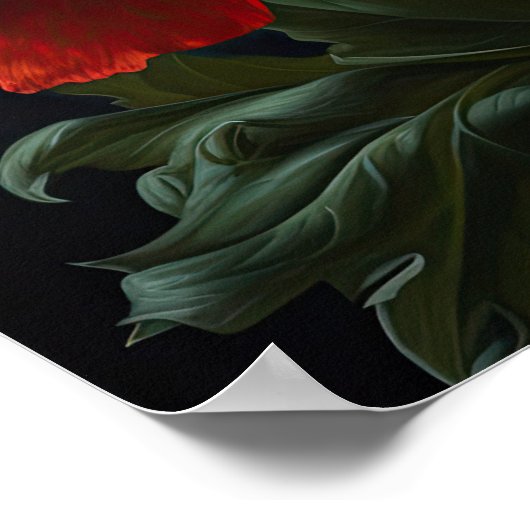 レッドカリフォルニアポピー花アートプリントポスター ポスター (角)