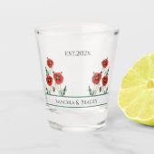 レッドカリフ結婚ォニアの新郎新婦の制定日 ショットグラス