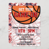 レッドカレッジバスケットボールウォッチパーティー 招待状 (正面/裏面)