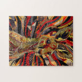 レッドカンガルーインアボリジネドットアートスタイル ジグソーパズル (横)