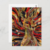 レッドカンガルーインアボリジネドットアートスタイル ポストカード (正面/裏面)