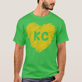 レッドカンザスシティーハート恋人KCメンズウォメンズ Tシャツ