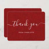 レッドカントリーウェディングブライダルシャワー誕生日 サンキューカード (正面/裏面)