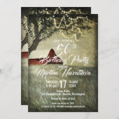 レッドカントリーバーン |国の朝の誕生日パーティー 招待状 (正面/裏面)